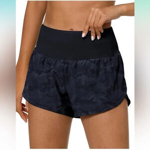 COLORSKIN High Waisted Athletic Workout Running Shorts Zipper Pockets sz Xs